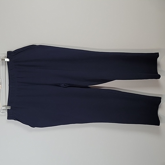 Lands End Sport Knit Straight Leg blue pull on pants womens Large 14-16 - Picture 1 of 7